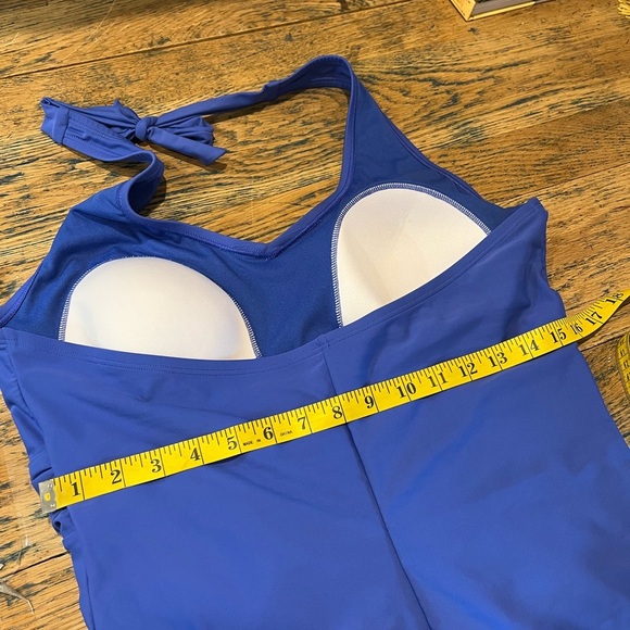 SPEEDO • Blue Halter One-Piece Swimsuit • Size 18 - Picture 6 of 7